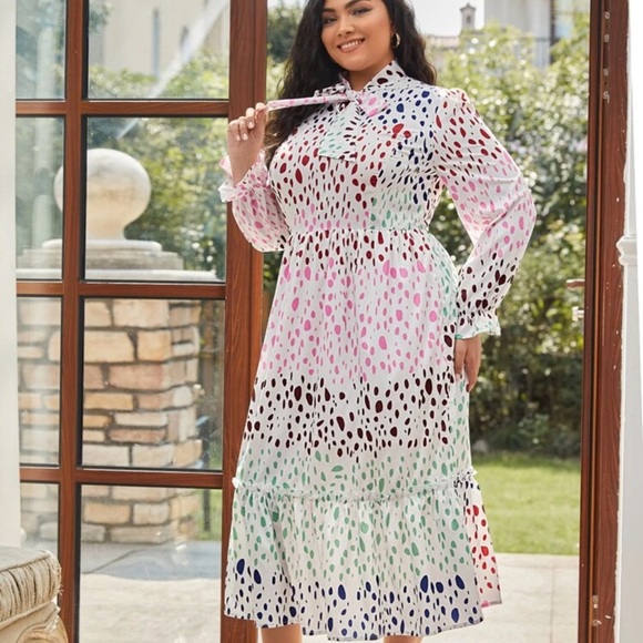 SHEIN Dresses & Skirts - •ON HOLD•Multi colored polka dot dress
